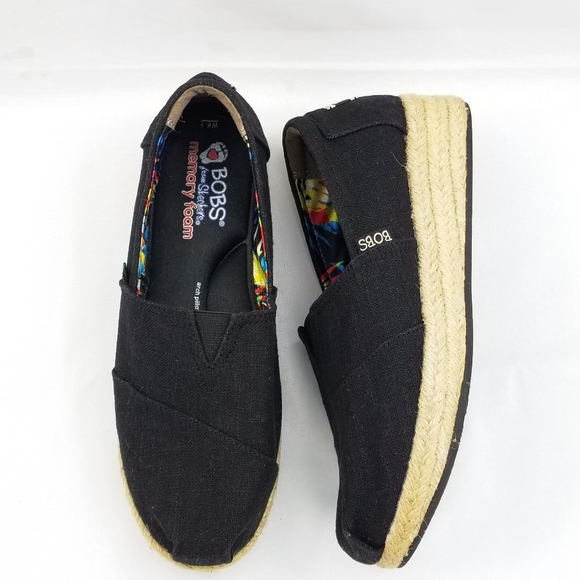 bobs memory foam shoes black